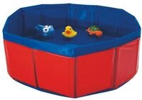 NOBBY Katzen Spielpool mit Spielzeug rot/blau; &Oslash; 30 x 11 cm