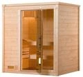 Weka Premium Massivholzsauna Bergen 1 - 45 mm Ganzglast&uuml;r u. Fensterelement