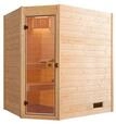 Weka Sauna Valida Eck 1 mit Glast&uuml;r/Fenster- Massivholzsauna 38 mm-Ganzglast&uuml;r