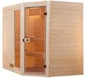 Weka Sauna Valida Eck Gr. 3 mit Glast&uuml;r+Fenster - Massivholzsauna 38 mm mit