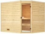 Weka Sauna Valida Eck Gr. 3 mit Glast&uuml;r - Massivholzsauna 38 mm mit Eckeinstieg Ohne