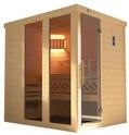 Weka Premium Massivholz-Elementsauna Kemi Panorama 1 mit Glast&uuml;r+2 Fenster und