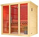 Weka Premium Massivholz-Elementsauna Kemi Panorama 2 mit Glast&uuml;r+2 Fenster und