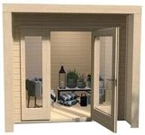 Weka Gartenhaus 263 mit gro&szlig;er Glasfront - 28 mm naturbelassen 239 x 235 cm (Gr. 1)