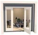 Weka Gartenhaus 263 mit gro&szlig;er Glasfront - 28 mm grau 239 x 235 cm (Gr. 1) -...
