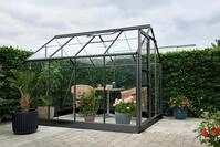 Halls Gew&auml;chshaus Popular - 5.0 m&sup2; Schwarz mit 3 mm Blankglas