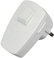 Kopp Kunststoff-SCHUKO-Stecker mit Schalter arktis-wei&szlig;