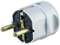 Kopp Kunststoff-Schutzkontakt-Winkelstecker, arktis-wei&szlig;