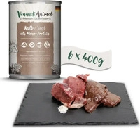 Venandi Animal Monoprotein 400g Katzennassfutter Sparpaket 12 x 400 Gramm Kalb