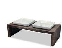 WOLTERS Meshidai True Doppelnapf Gr.L 2 x 2,5 l - 60,0 x 30,0 x 20,0 cm walnuss S 2 x