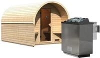 Karibu Gartensauna/Saunafass Fasshaus 3 9 kW Bio-Kombiofen inkl. Steuerger&auml;t