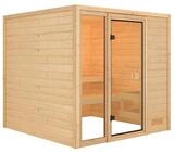 Karibu Woodfeeling Sauna Jutta - 38 mm Bronzierte Ganzglast&uuml;r Ohne Dachkranz...