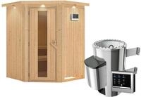 Karibu Sauna Nanja - 68 mm Systemsauna - 230 Volt Plug & Play-3,6 kW Plug&Play...
