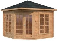 Palmako Pavillon Melanie 6,8 m&sup2; - 28 mm Hellbraun tauchimpr&auml;gniert