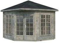 Palmako Pavillon Melanie 6,8 m&sup2; - 28 mm Grau tauchimpr&auml;gniert