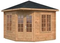 Palmako Pavillon Melanie 9,6 m&sup2; - 44 mm Hellbraun tauchimpr&auml;gniert