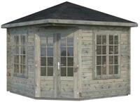 Palmako Pavillon Melanie 9,6 m&sup2; - 44 mm Grau tauchimpr&auml;gniert