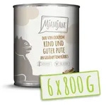 MJAMJAM DUO 800 Gramm Katzennassfutter 6 x 800 Gramm Rind & Pute mit K&uuml;rbis