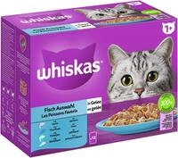 Whiskas 1+ Fischauswahl in Gelee 12 x 85 Gramm Multipack Katzennassfutter