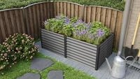 Vitavia Hochbeet Meta 96 x 188 cm rechteckig - 950/1300 l 63 cm Granitgrau mit