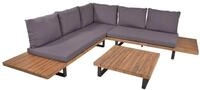 Garden Pleasure Lounge Gruppe ACAPULCO, Stahl / Akazie / Kissen 100 % Polyester