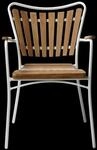 Cinas Stapelsessel ELLEN, Aluminium Wei&szlig; / Teak