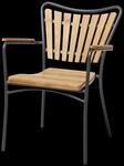 Cinas Stapelsessel ELLEN, Aluminium Anthrazit / Teak