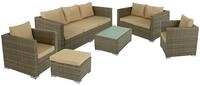 Garden Pleasure Lounge-Set MURCIA, Polyrattan Braun / Kissen 100 % Polyester