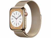 Apple MNKQ3FD/A, Apple Watch Series 8, GPS & Cellular, 45 mm, Edelstahl gold,