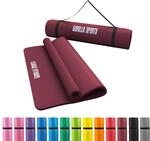 Yogamatte - 190x100x1,5 cm, mit Tragegurt, Gymnastikmatte, Fitnessmatte