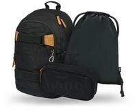 Skate Darkness Rucksack-Set 3tlg: Rucksack, Federm&auml;ppchen, Turnbeutel