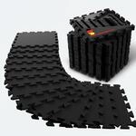 Bodenschutzmatte Fitness &ndash; Vollgummi-Bodenmatte &ndash; 8er-Set Puzzlematten
