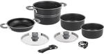 Camping Koch Geschirr Set Flavor 7+1 22 cm Outdoor K&uuml;che Topf Pfanne Alu