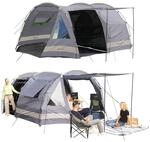 Tunnelzelt Kambo 4 - Camping - f&uuml;r 4 Personen - 2 m Stehh&ouml;he - 3 Eing&auml;nge