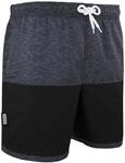 GUGGEN Mountain 1805 Herren Badehose mit Muster Grau Schwarz Boardshorts