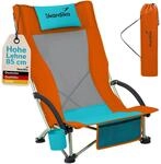Campingstuhl Beach - Strand Stuhl - Klappstuhl - Hohe R&uuml;ckenlehne