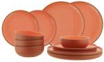 Geschirr Set Avila Camping Teller Sch&uuml;ssel Keramik Optik 12 teilig