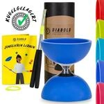 Diabolo Set Pro (blau) mit kugelgelagerter Achse, Handst&auml;ben &Ersatzschnur