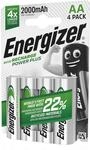 NiMH-Akkus wiederaufladbar Energizer 4 AA/HR6 2000&nbsp;mAh