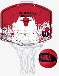 Mini Basketballkorb mit Ball f&uuml;r T&uuml;rbefestigung - Wilson NBA Chicago Bulls rot