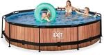EXIT Wood Pool &oslash;360x76cm mit Filterpumpe - Braun