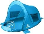Pop Up Strandmuschel Zack Premium Family Blau - Gro&szlig;es Strandzelt