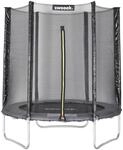 Rundes Trampolin 180cm grau mit Sicherheitsnetz Cassiop&eacute;e Gartentrampolin