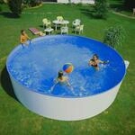 Stahlwandpool rund 360x84cm, Stahl 0,3mm wei&szlig;, Folie 0,2mm blau