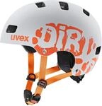 Kid 3 cc Dirtbike grey-orange mat Fahrrad Inline Scooter Skate Kinder Helm Retro