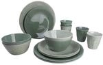 Essgeschirr - 100% Melamin - 16 Teile - Mix & Match - Gr&uuml;n
