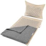 Akupressurmatte Set &ndash; Beige-Grau &ndash; 5.670 Spitzen mit Kissen und Tragetasche