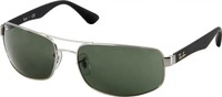 Ray-Ban Lunettes De Soleil Rayban 3445 Gunmetal Vert 004 Grau Herren