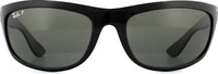 Ray-Ban Envelopper les lunettes de soleil polaris&eacute;es en vert noir et noir...