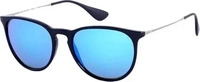 Lunettes De Soleil Ray-Ban Erika 4171 601/55 Miroir Bleu Noir & Gunmetal Schwarz